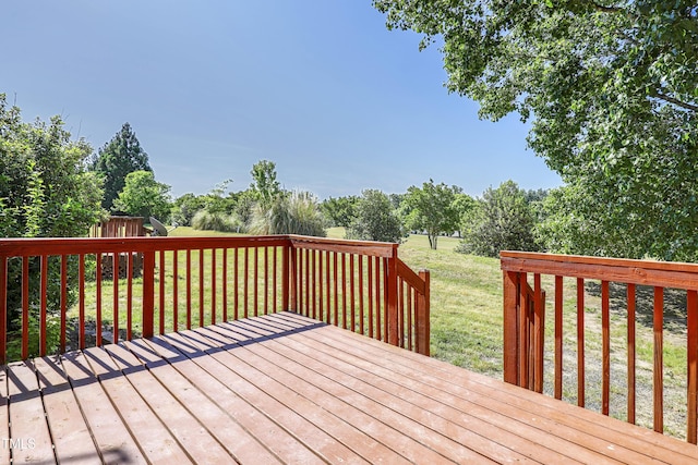 deck with a yard