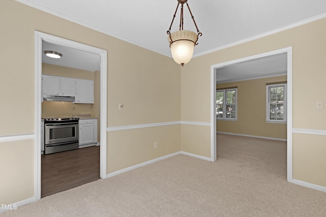 101 Atchison St, Garner, NC 27529 - spare room with baseboards, ornamental molding, and carpet flooring