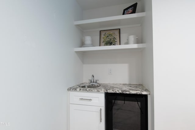 2517 Medway Dr, Raleigh, NC 27608 - bar with beverage cooler, a sink, and indoor bar
