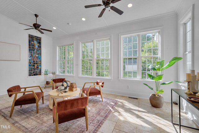 sunroom with visible vents