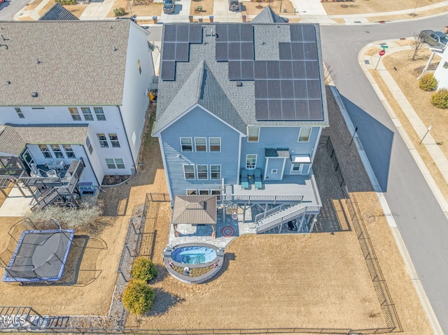 6633 Penfield St, Wake Forest, NC 27587 - view from above of property featuring a pool