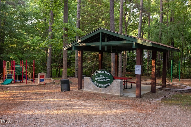 view of home's community with a gazebo and playground community
