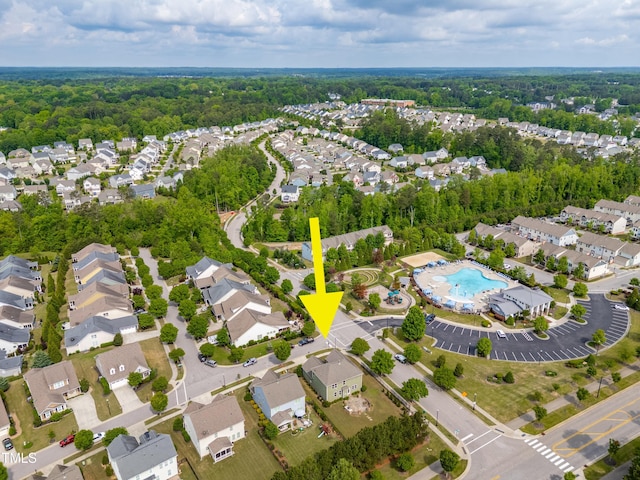 birds eye view of property featuring a residential view