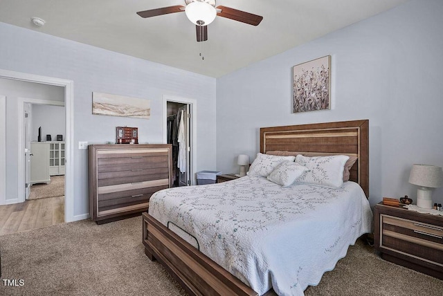 608 W Godwin St, Dunn, NC 28334 - carpeted bedroom featuring ceiling fan and baseboards
