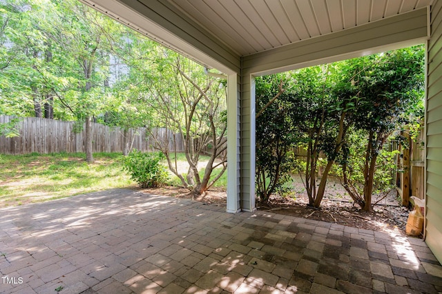 203 Downing Bluff Dr, Morrisville, NC 27560 - view of patio / terrace with a fenced backyard