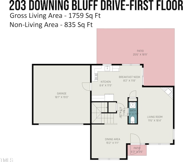 203 Downing Bluff Dr, Morrisville, NC 27560 - plan