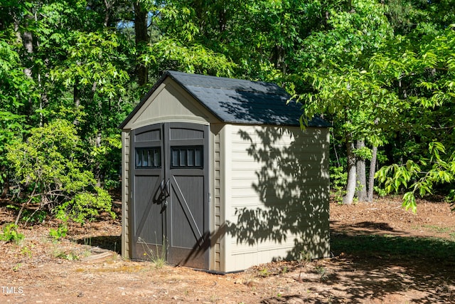 view of shed
