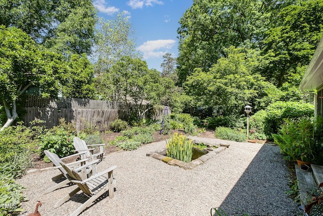 view of yard featuring a fenced backyard and a patio area