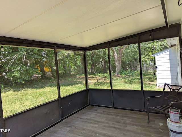 view of unfurnished sunroom