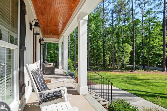 view of patio with covered porch