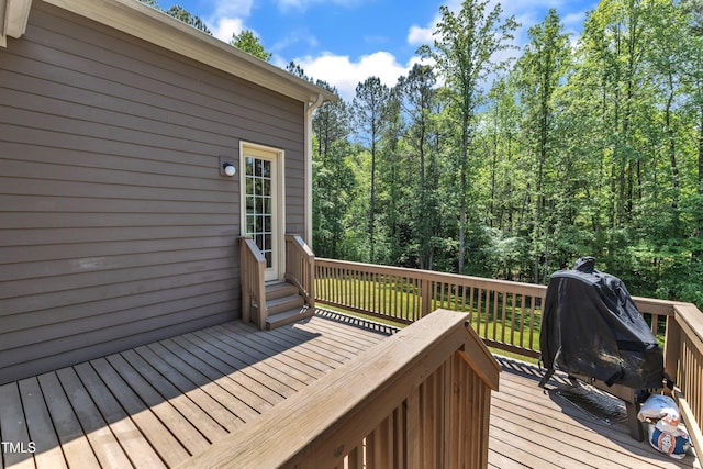 deck featuring entry steps