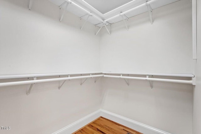 spacious closet with wood finished floors