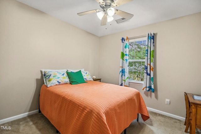 1984 Sadler Ave, Creedmoor, NC 27522 - bedroom with carpet, baseboards, and a ceiling fan