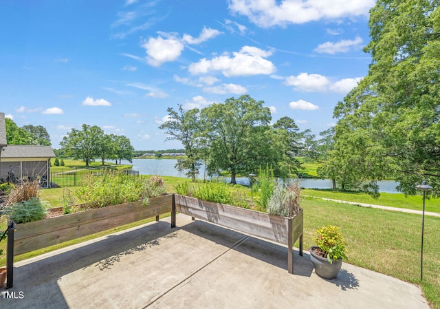 2404 Azalea Dr, Durham, NC 27703 - view of patio featuring a water view