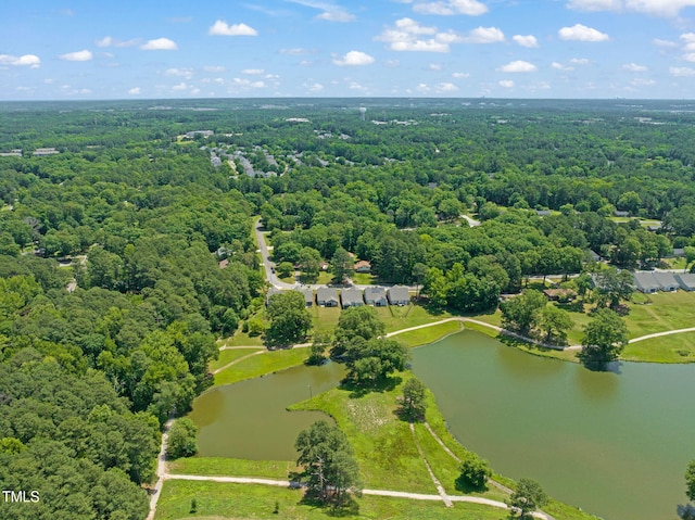 2404 Azalea Dr, Durham, NC 27703 - aerial view of a forest and a nearby body of water
