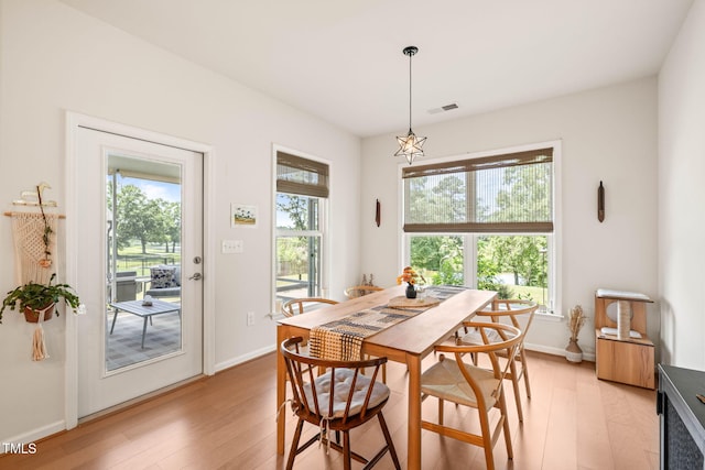 2404 Azalea Dr, Durham, NC 27703 - dining room with light wood-style floors and baseboards