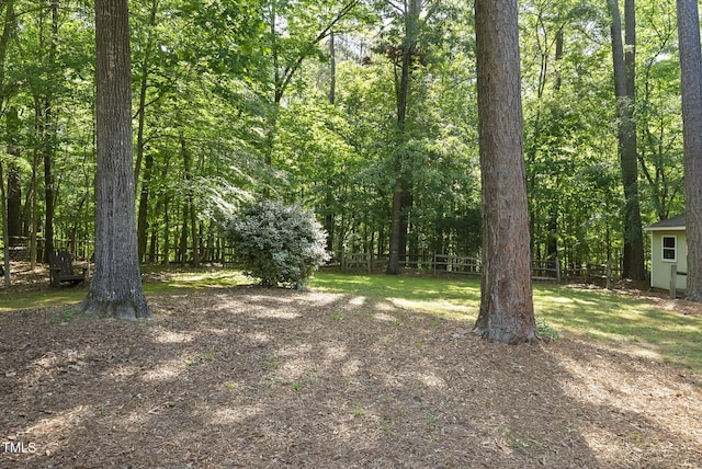 128 Cobblestone Dr, Chapel Hill, NC 27516 - view of yard featuring a forest view