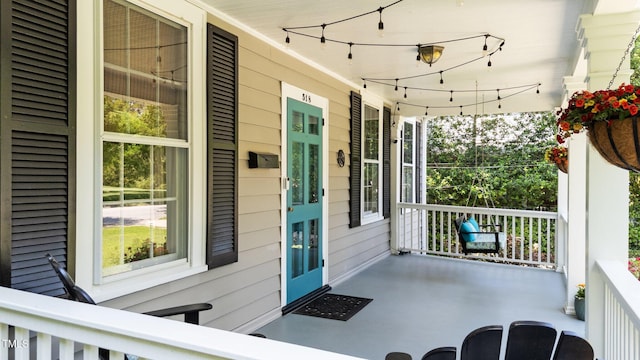 exterior space with covered porch