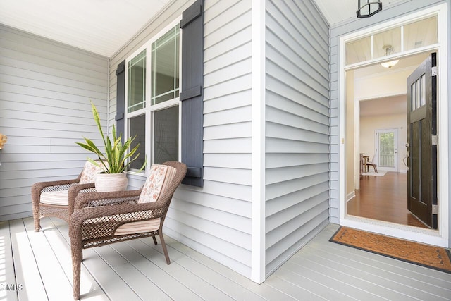 wooden deck with covered porch