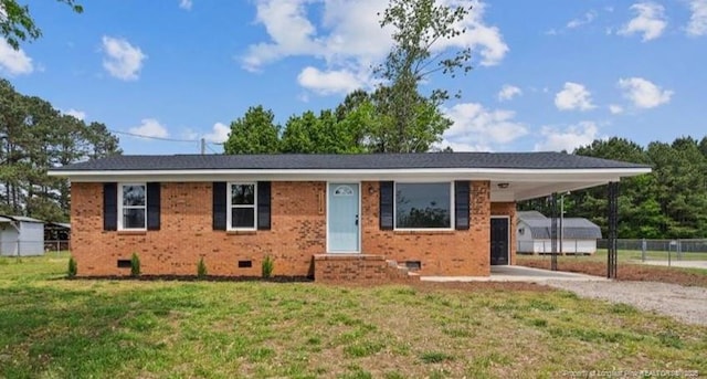 11504 Bissette Rd, Middlesex, NC 27557 - ranch-style home featuring driveway, a front yard, fence, and crawl space