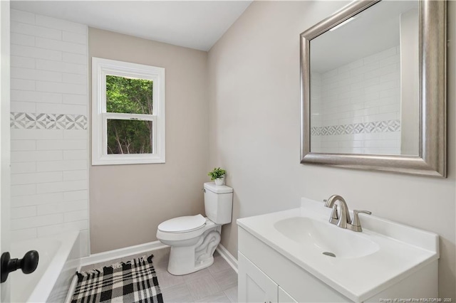 11504 Bissette Rd, Middlesex, NC 27557 - bathroom featuring toilet, baseboards, vanity, and tile patterned flooring
