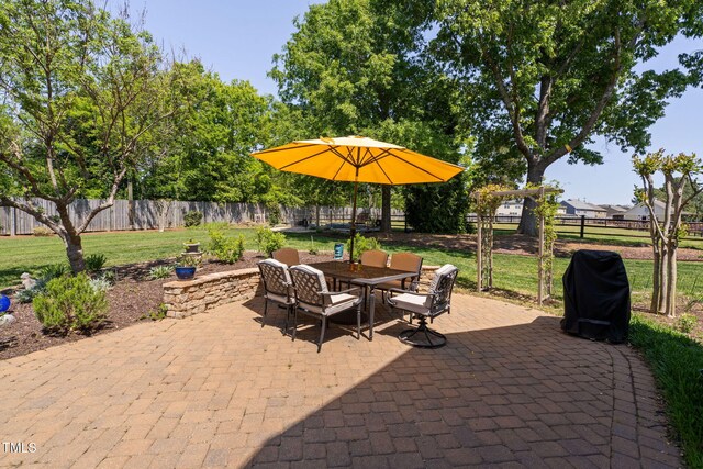 154 Sicily Dr, Clayton, NC 27527 - view of patio featuring outdoor dining area and area for grilling