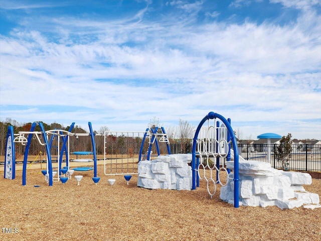 community play area with fence
