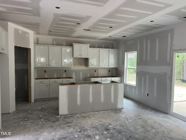 169 Pecan Valley Way, Four Oaks, NC 27524 - kitchen with healthy amount of natural light, a kitchen island, and white cabinets
