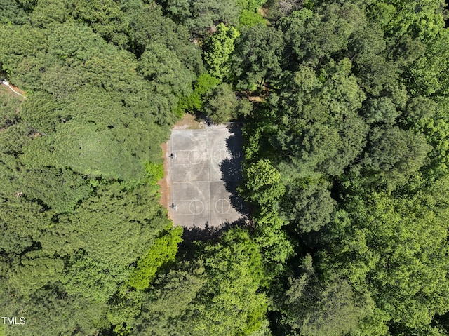 aerial view with a forest view