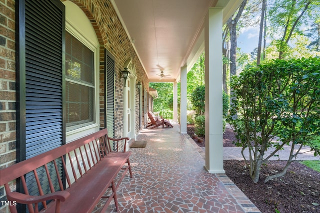 3420 Sheridan Dr, Durham, NC 27707 - porch with a ceiling fan