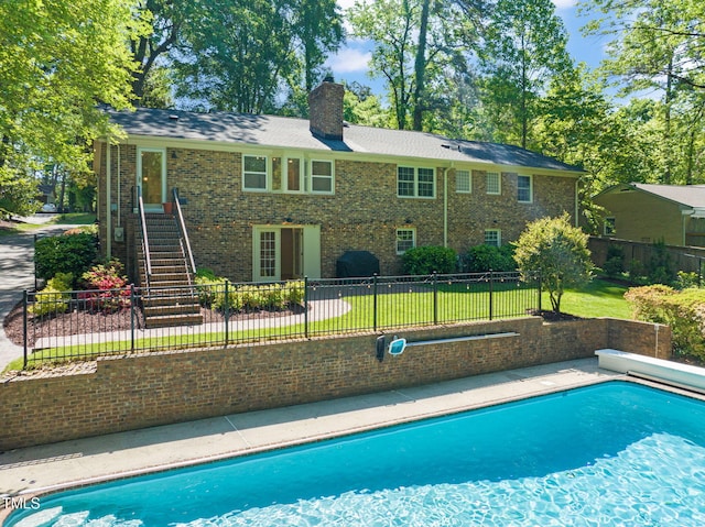 3420 Sheridan Dr, Durham, NC 27707 - view of swimming pool with a patio and stairs
