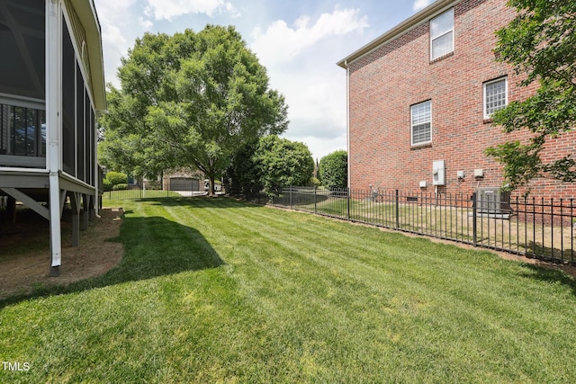view of yard featuring fence