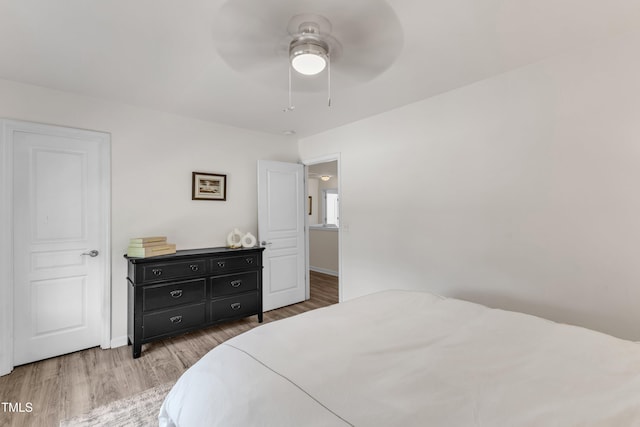 3801 Althorp Dr, Raleigh, NC 27616 - bedroom featuring baseboards, ceiling fan, and wood finished floors