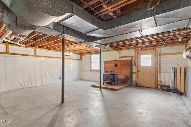 2917 Trail Six, Burlington, NC 27215 - below grade area with a wood stove