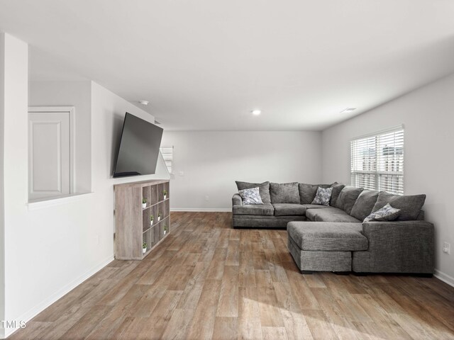 6858 Keeneland Dr, Whitsett, NC 27377 - living room with light wood-style floors and baseboards