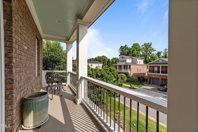 balcony with a residential view