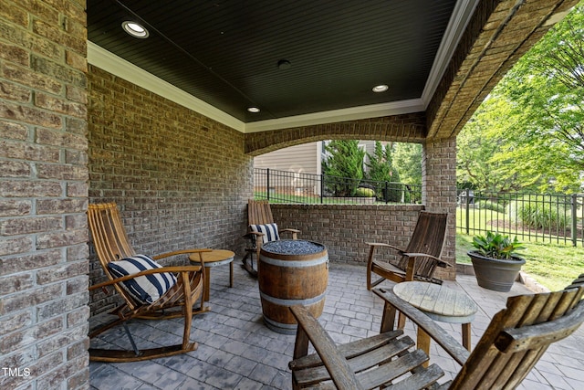 view of patio with fence