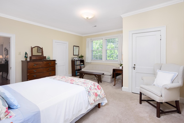 19 Oak Dr, Durham, NC 27707 - bedroom featuring crown molding, baseboards, and light colored carpet