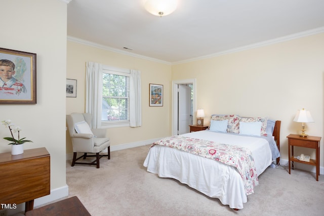 19 Oak Dr, Durham, NC 27707 - carpeted bedroom featuring baseboards, visible vents, and ornamental molding