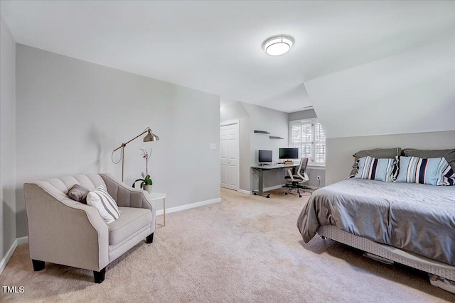 105 Wittenham Dr, Cary, NC 27519 - carpeted bedroom with an office area, baseboards, and lofted ceiling