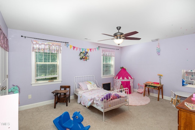 180 Long Grass Dr, Smithfield, NC 27577 - bedroom featuring baseboards, ceiling fan, and carpet