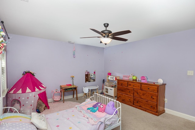 180 Long Grass Dr, Smithfield, NC 27577 - bedroom with baseboards, ceiling fan, and carpet flooring