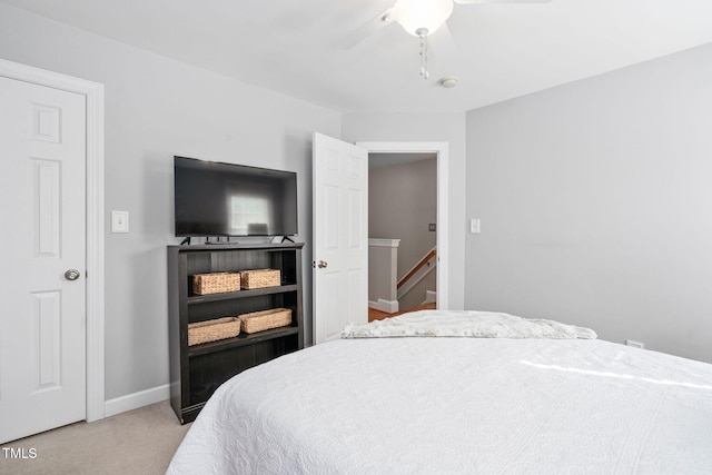 210 Presidents Walk Ln, Cary, NC 27519 - bedroom with baseboards, a ceiling fan, and carpet floors