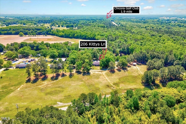 206 Kittys Ln, Erwin, NC 28339 - aerial view with a forest view