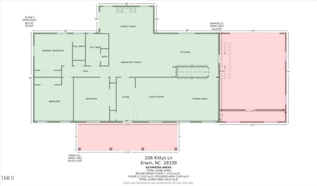 206 Kittys Ln, Erwin, NC 28339 - view of layout