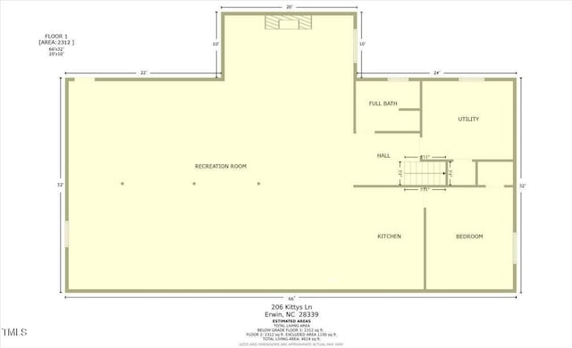 206 Kittys Ln, Erwin, NC 28339 - plan