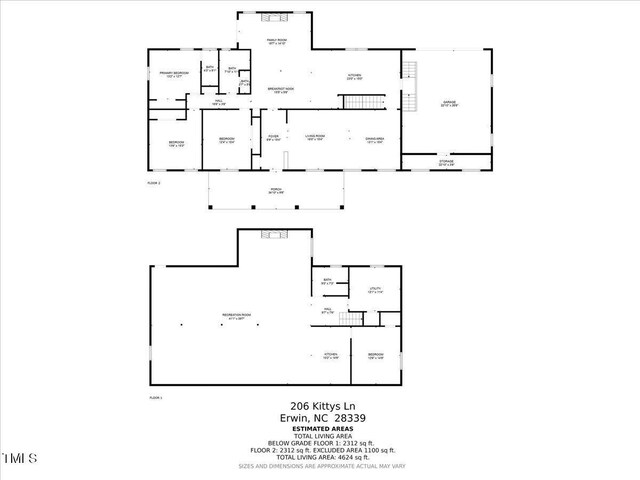206 Kittys Ln, Erwin, NC 28339 - floor plan
