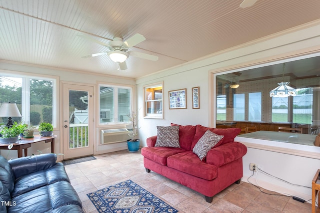 sunroom featuring cooling unit