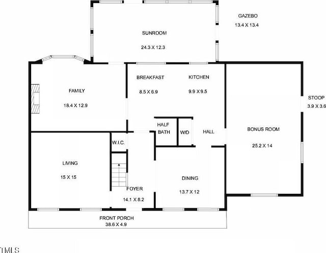 1213 Indian Trail Dr, Raleigh, NC 27609 - property floor plan