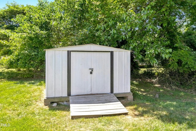 view of shed